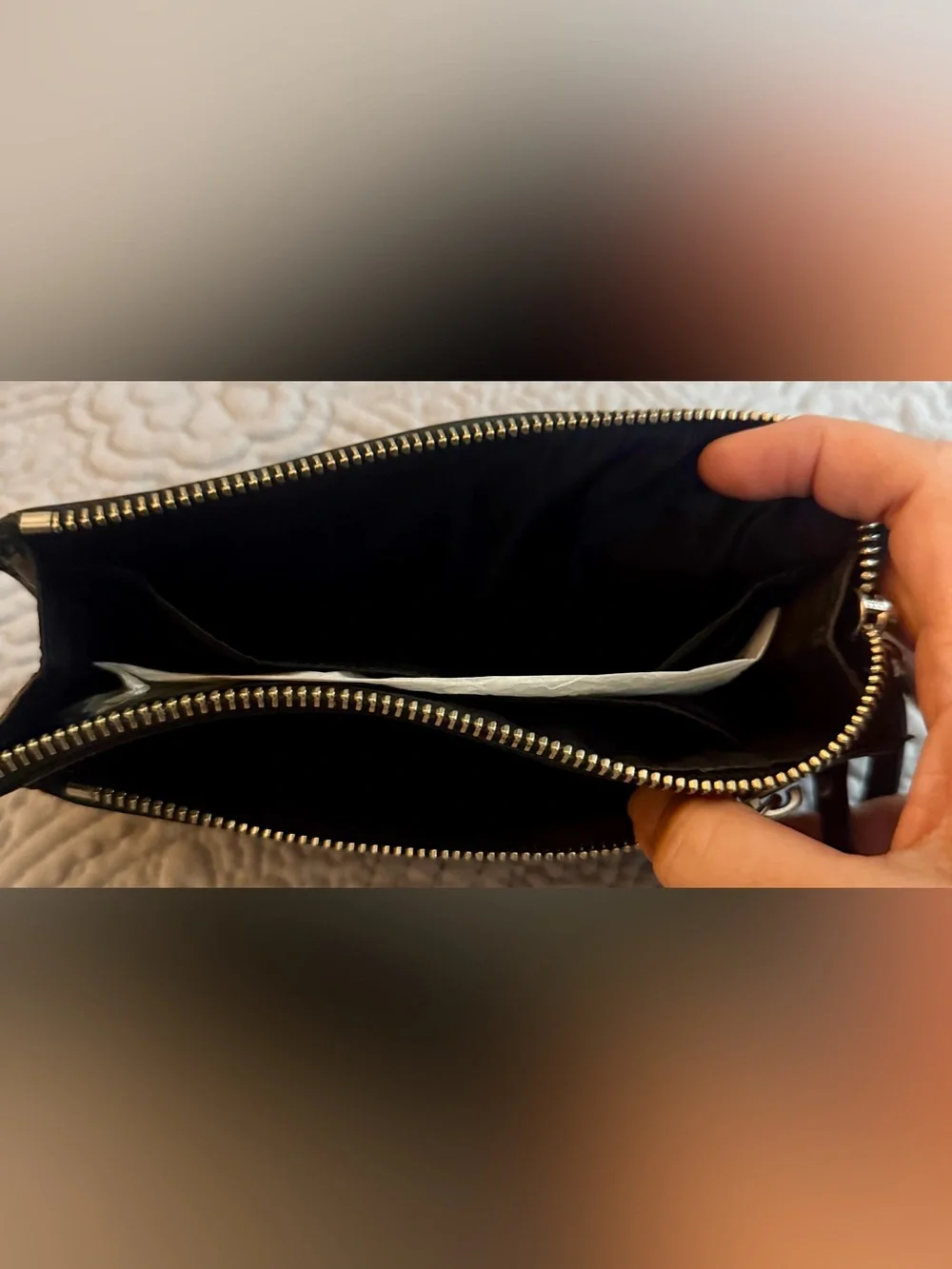 Coach Madison Black Leather Wristlet with Gold Hardware